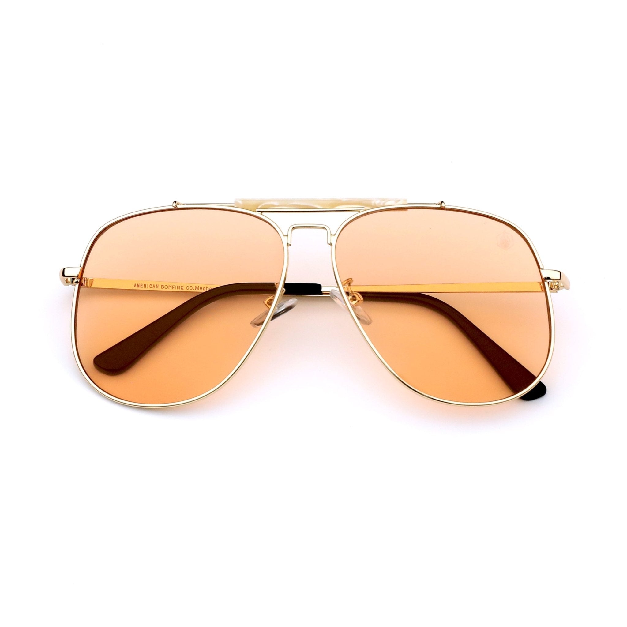 NEW American Bonfire Co. Mojave style West Gold Aviator Sunglasses MOJAVE IN PALOMINO X MEGHAN PATRICK ? Experience the sense  main image 2